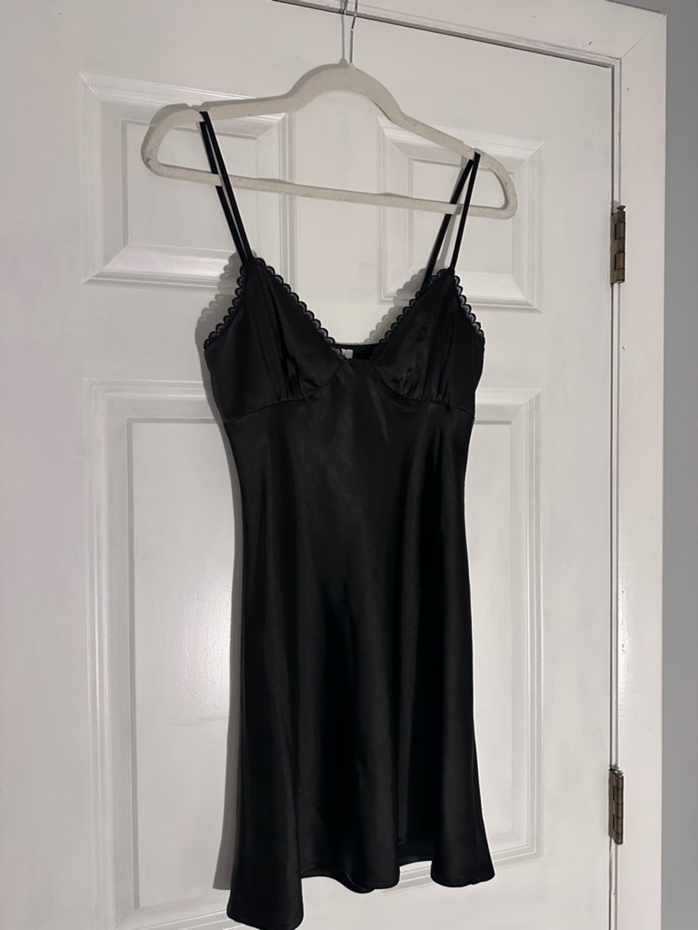 Black Satin Mini Dress – Princess Polly (Size US 4)